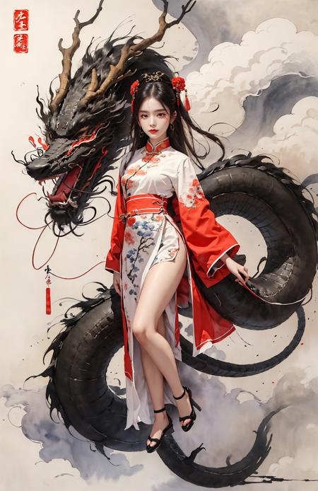 绪儿-水墨龙Chinese dragon - v1.0 | Stable Diffusion LoRA | Civitai